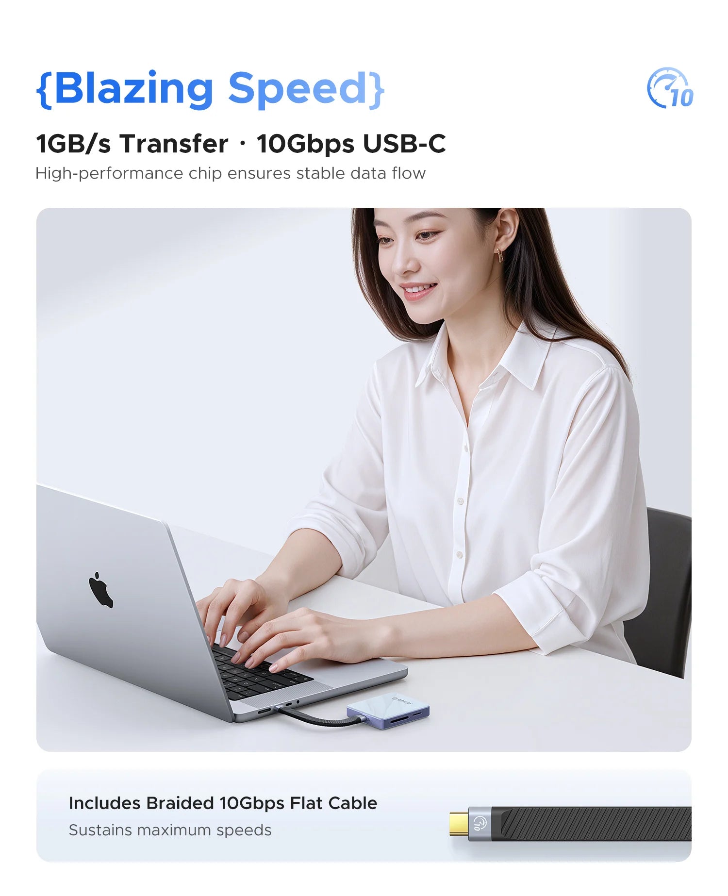 ORICO Magnetic M.2 2230/2242 NVMe SSD Enclosure for iPhone 4K ProRes Recording ith SD/TF 3.0 Card Reader PD100W Charging Port