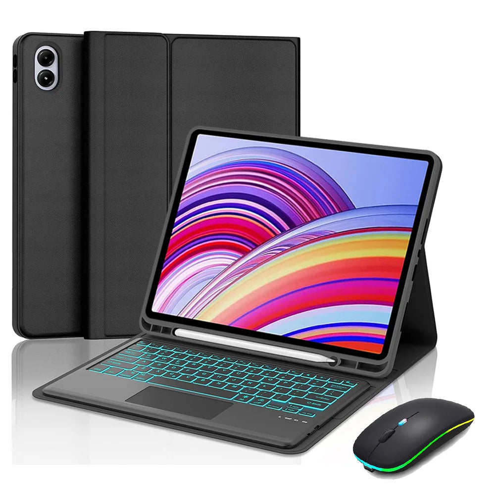 For Xiaomi Redmi Pad 2 Pro 12.1 Inch Case, Keyboard Cover for Xiaomi POCO Pad M1 12.1 inch Tablet Case With Pencil Holder