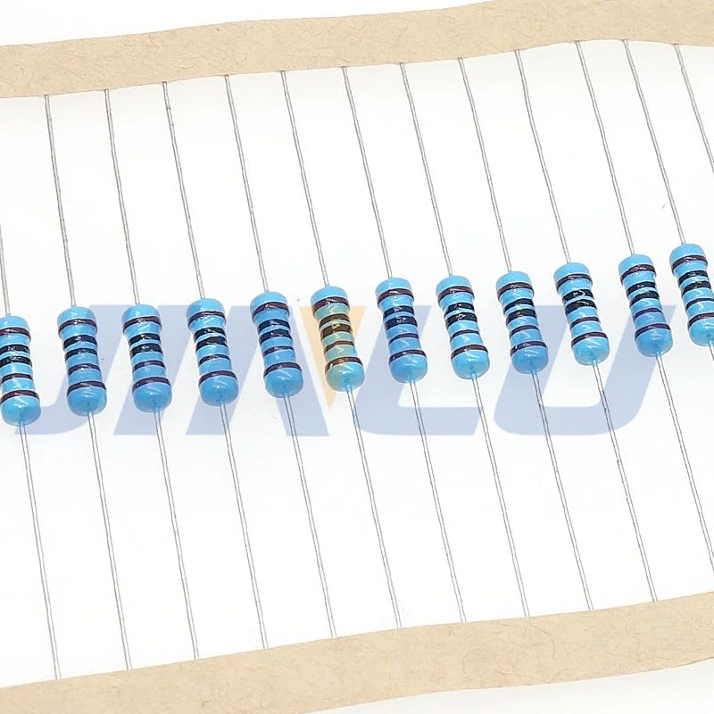 100pcs 1/4W Metal Film Resistor 5.6 6.2 6.8 56 62 68 560 620 680 R Ohm K M 1% 0.25W Five-color Ring Resistance 5R6 6R2 6R8 56R