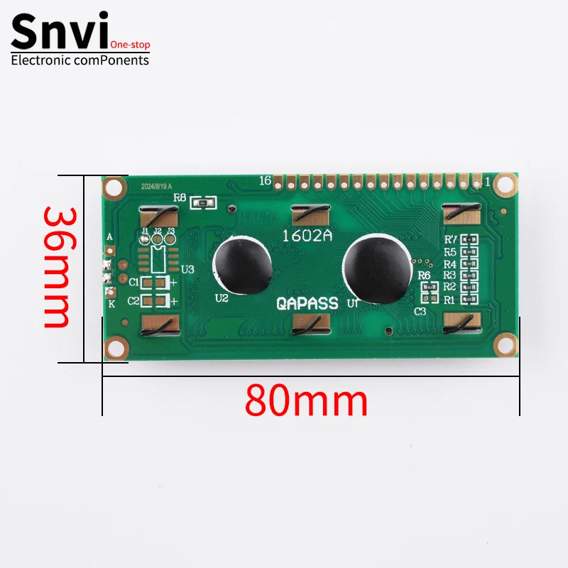 Snvi LCD1602 1602A LCD Display Module 16x2 Character Blue Yellow Green Gray Screen PCF8574 I2C IIC Interface 5V for Arduino