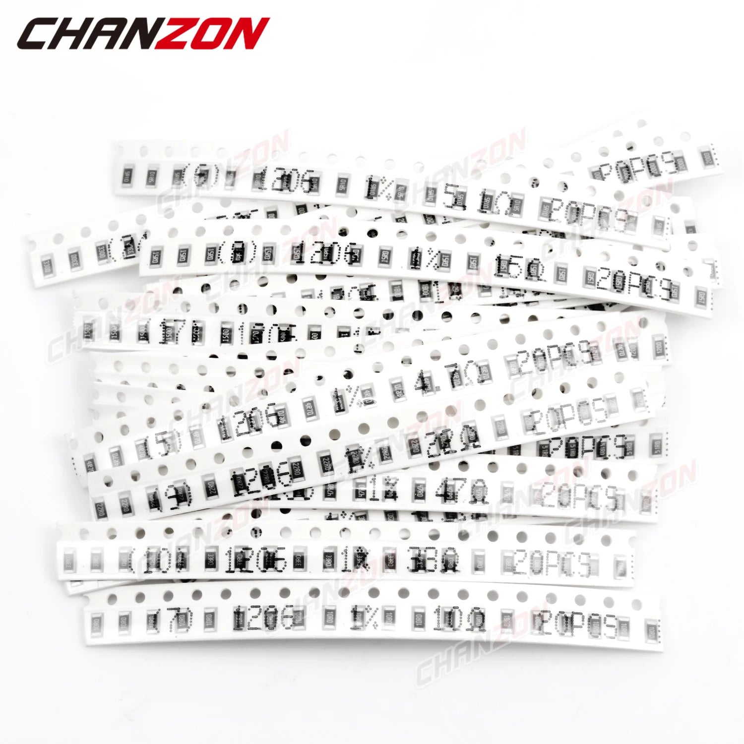 1200pcs SMD 1206 Resistors Kit 0 Ohm - 10M Ohm 1/4W Watt 1% High Precision Film Chip Resistance Assorted Set (60 Values X 20Pcs)