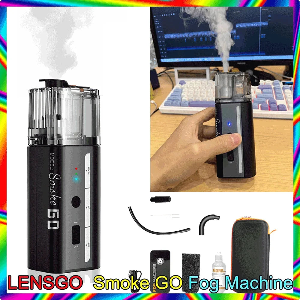 LENSGO Smoke GO 30W Handheld Fog Machine Portable Smoke Dry Ice Smoke Effect Fog Machine for Short Video