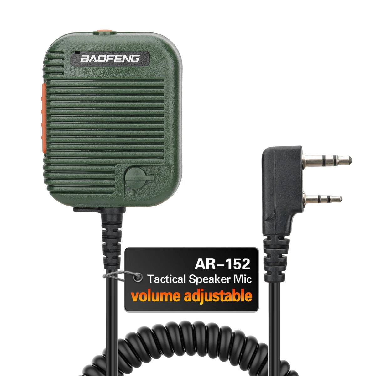 Baofeng AR-152 Tactical Remote Speaker Mic K Plug 2 Pin Volume Adjustable For AR-152 UV-5R UV-25 PRO Walkie Talkie Two Way Radio