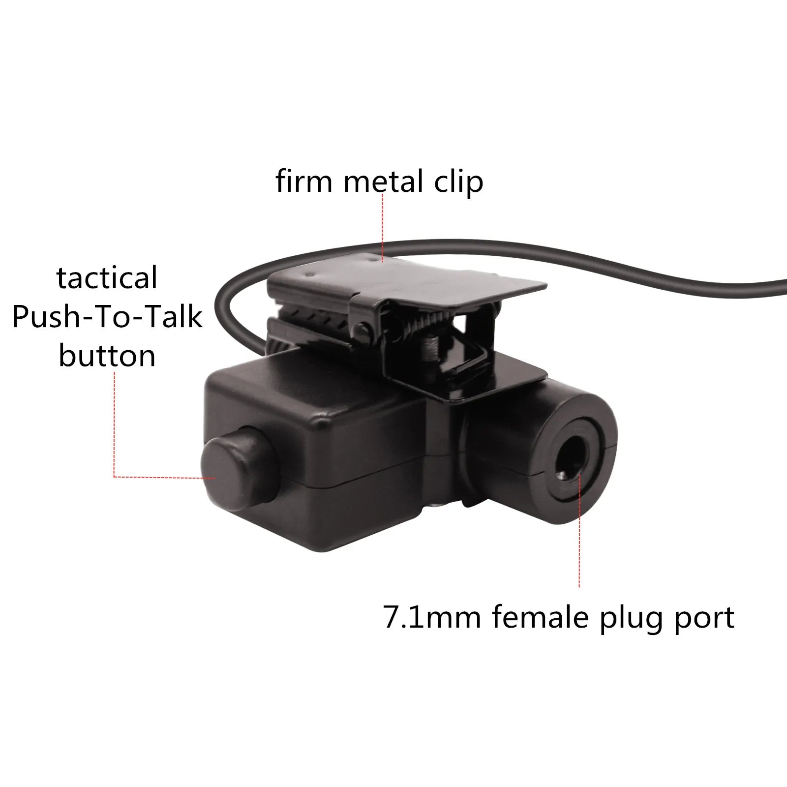 RISENKE-Walkie Talkie Headset Adapter, Push to Talk for Two Way Radio, Mobile Phone, U94 PTT, 3.5mm