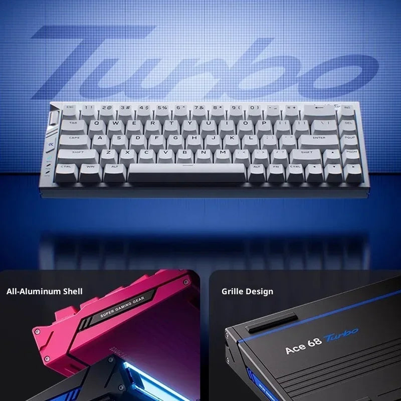 MCHOSE Ace68 Turbo 16k Wired Magnetic Switch Keyboard Aluminium Alloy 0.001mm E-Sports Ergonomics Low Delay Gamer Keyboards