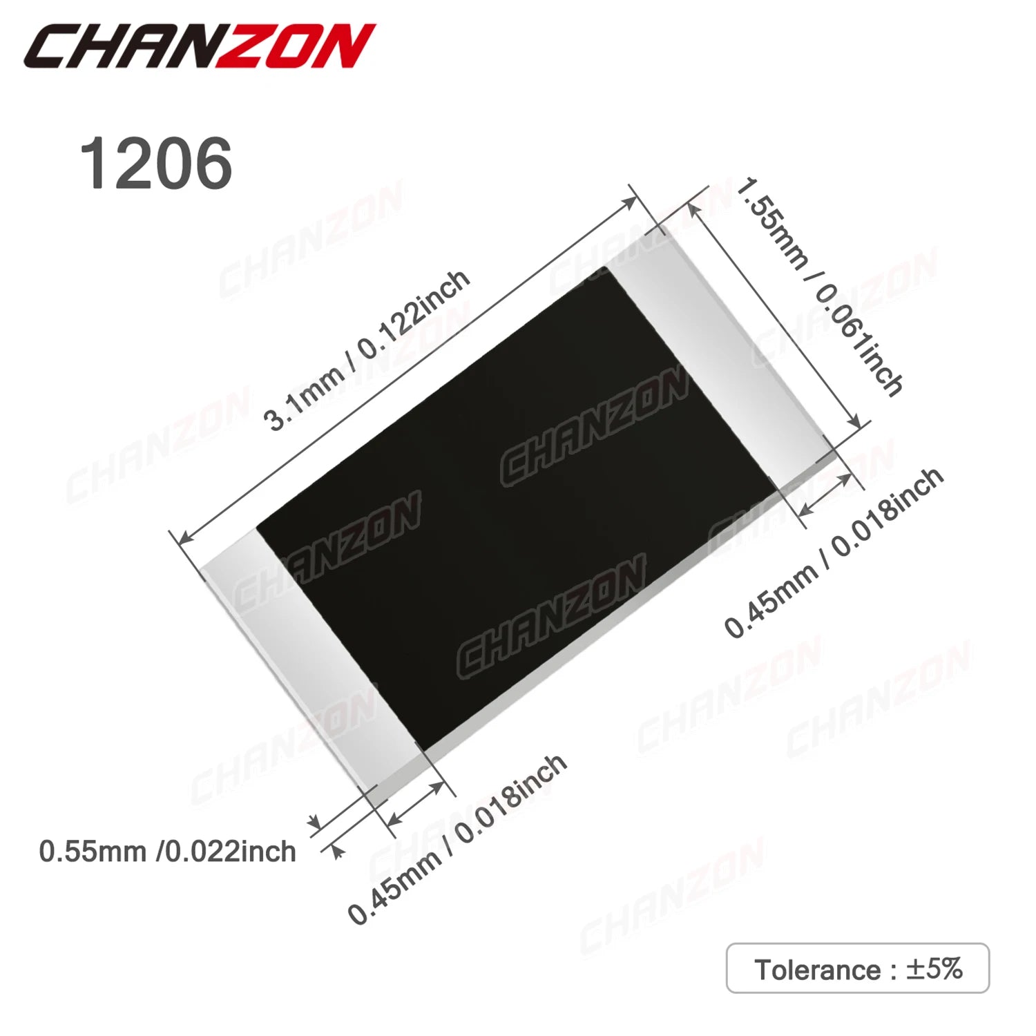 1200pcs SMD 1206 Resistors Kit 0 Ohm - 10M Ohm 1/4W Watt 1% High Precision Film Chip Resistance Assorted Set (60 Values X 20Pcs)