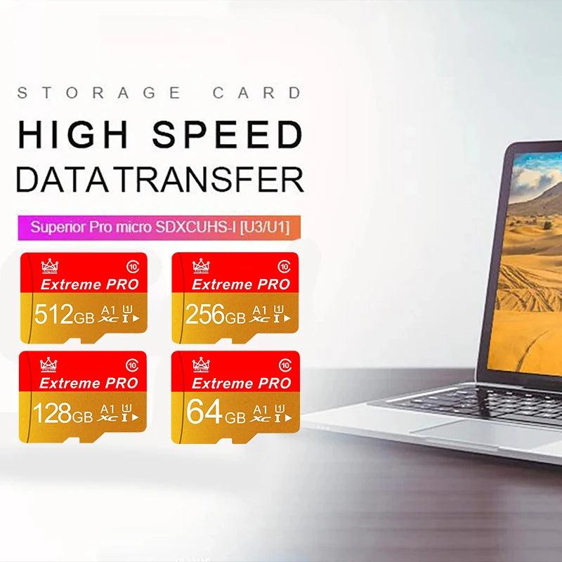 Class 10 Micro TF 256GB 512GB 64GB 32GB Memory 16GB 8GB High Speed Flash A1 Mini TF SD Card for Smartphone Camera Recording Stor