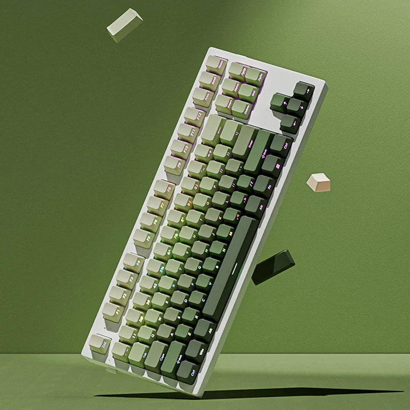 135 Key Cherry Profile Green Grape Keycaps Side Print Shine Through Keycaps Double Shot PBT Keycap for MX Switch Gaming Keyboard