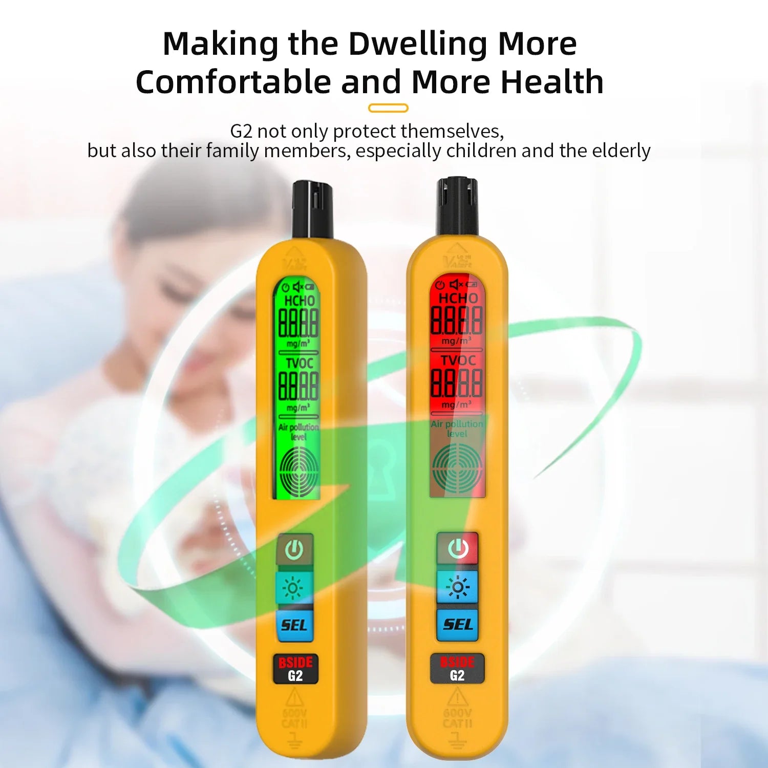 BSIDE G2 Air Quality Monitor – HCHO & TVOC Tester