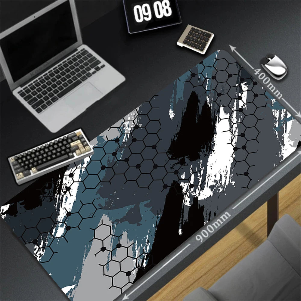 XXL Computer Gaming Locking Edge Mice Pad Keyboard Table Mat Geometric Art Large Gaming Desk Pad Pc Gamer Big Size Mousepad Gift