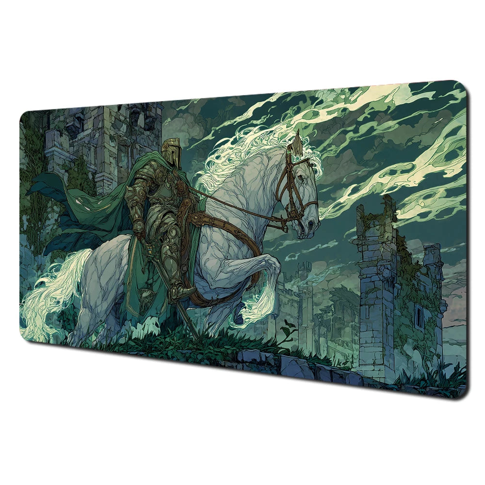 Japanese Ghost Samurai Pattern TCG Playmat Magic Card Battle Mat 35X60CM Deskmat Tapete Magic Mat Non-Slip Durable Stitched Edge