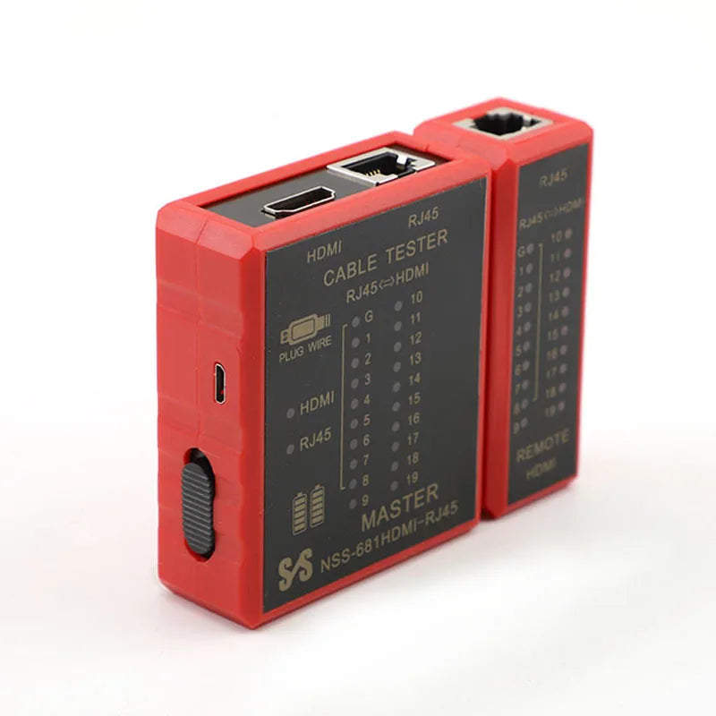 Multifunctional Cable Tester-HDTV-Compatible, RJ45 8P8C POE Anti-Burn&RJ11 Line Professional Test Tool for Network Maintenance