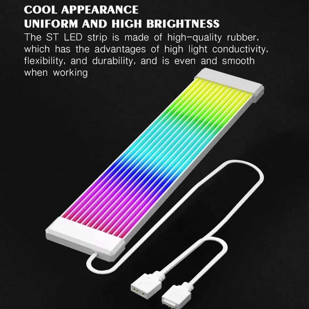 Suitable for Power Cables, Pc Rgb Light Strip, Pc Rgb Gpu 5V 3Pin Argb Synchronized Pc Extension Cable, Compatible with 6-Pin, 8-Pin, 12-Pin, 16-Pin, 24-Pin
