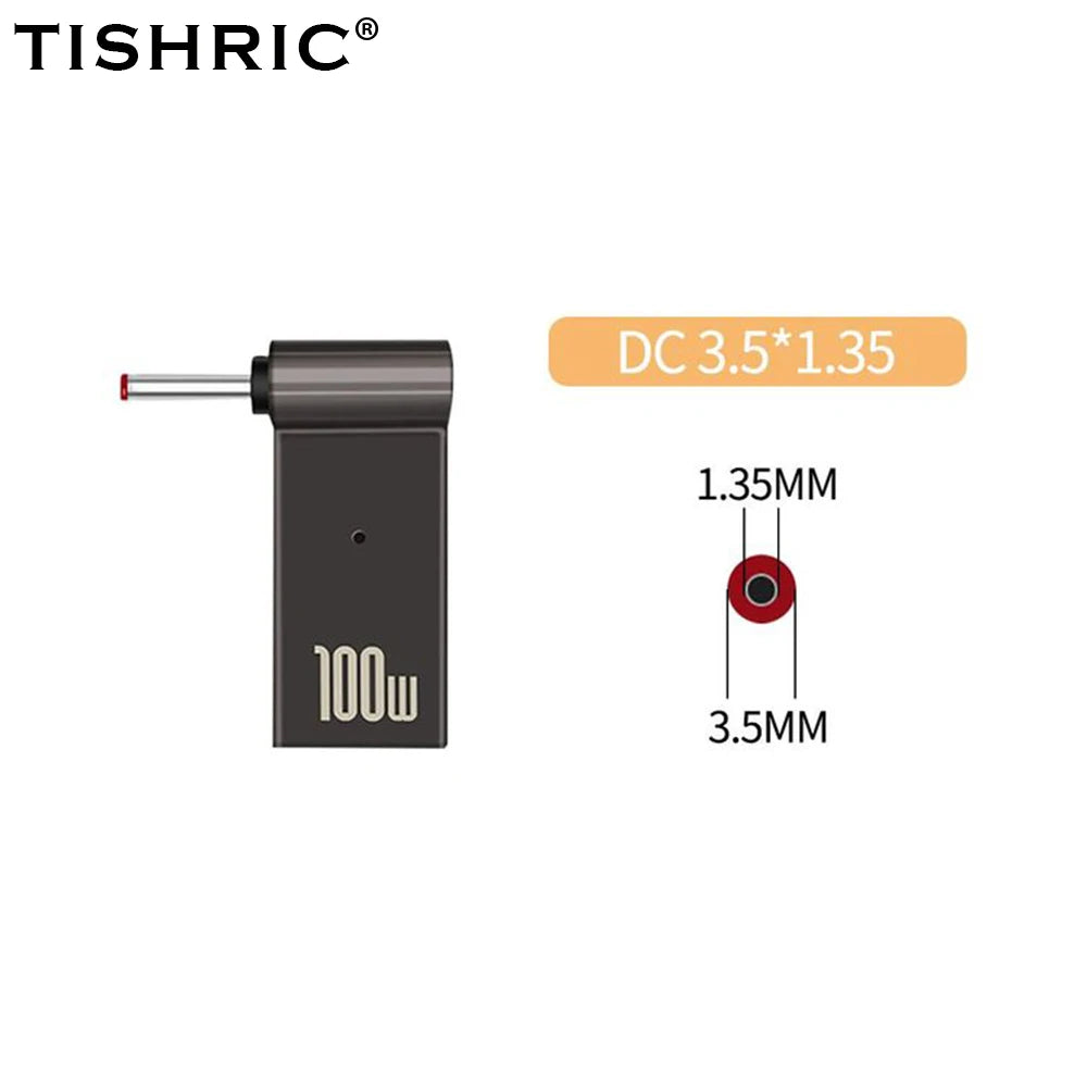 PD 100W Laptop Power Charger Converter Female Type-C To DC Male Jack Plug Supply Adapter Connector 5A For Notebook Computer PC