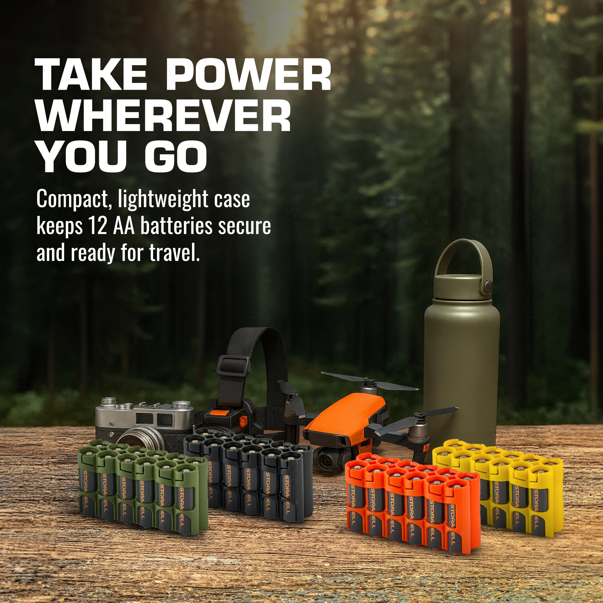 12 AA Pack Battery Caddy (Yellow)