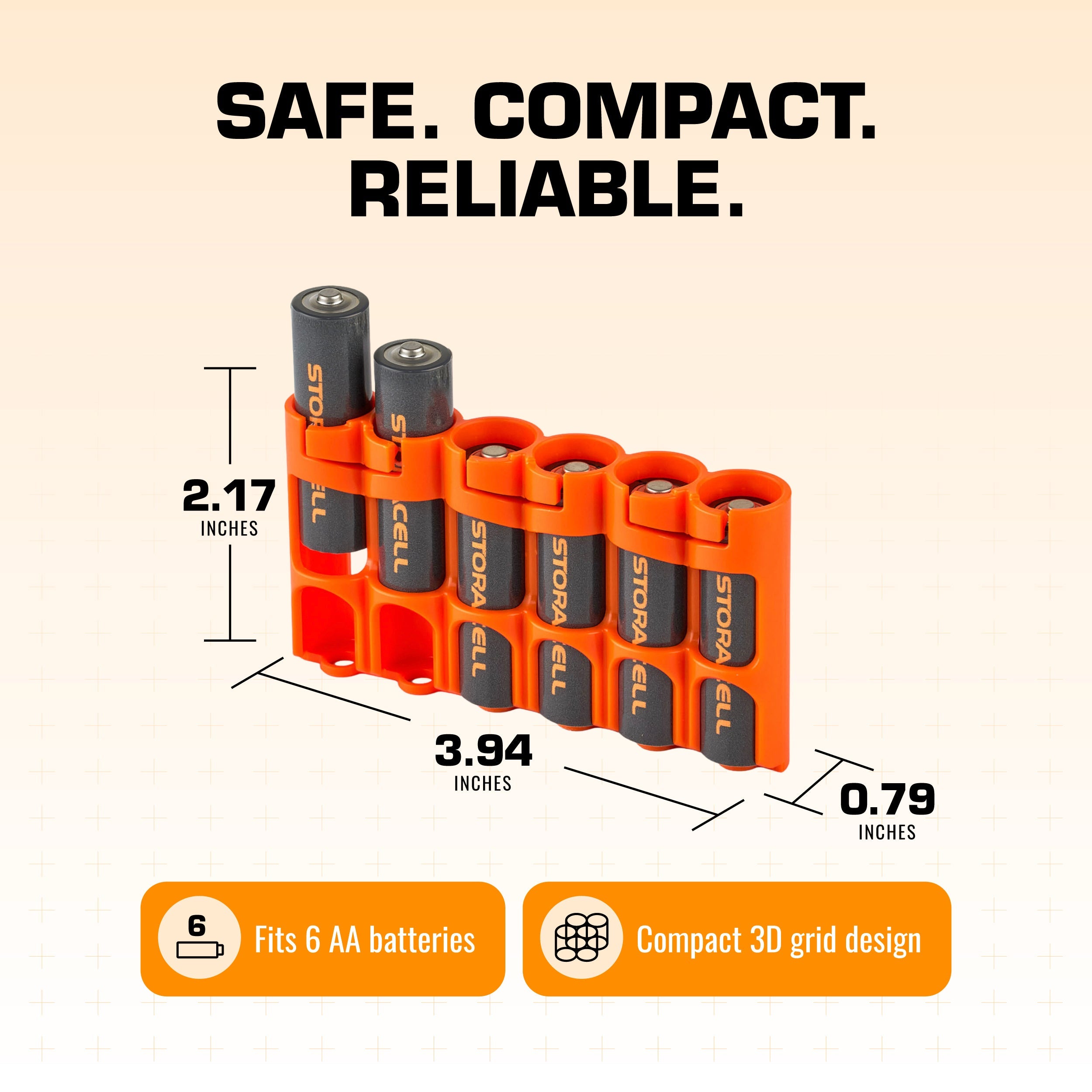 Slim Line AA 6 Pack (Orange)