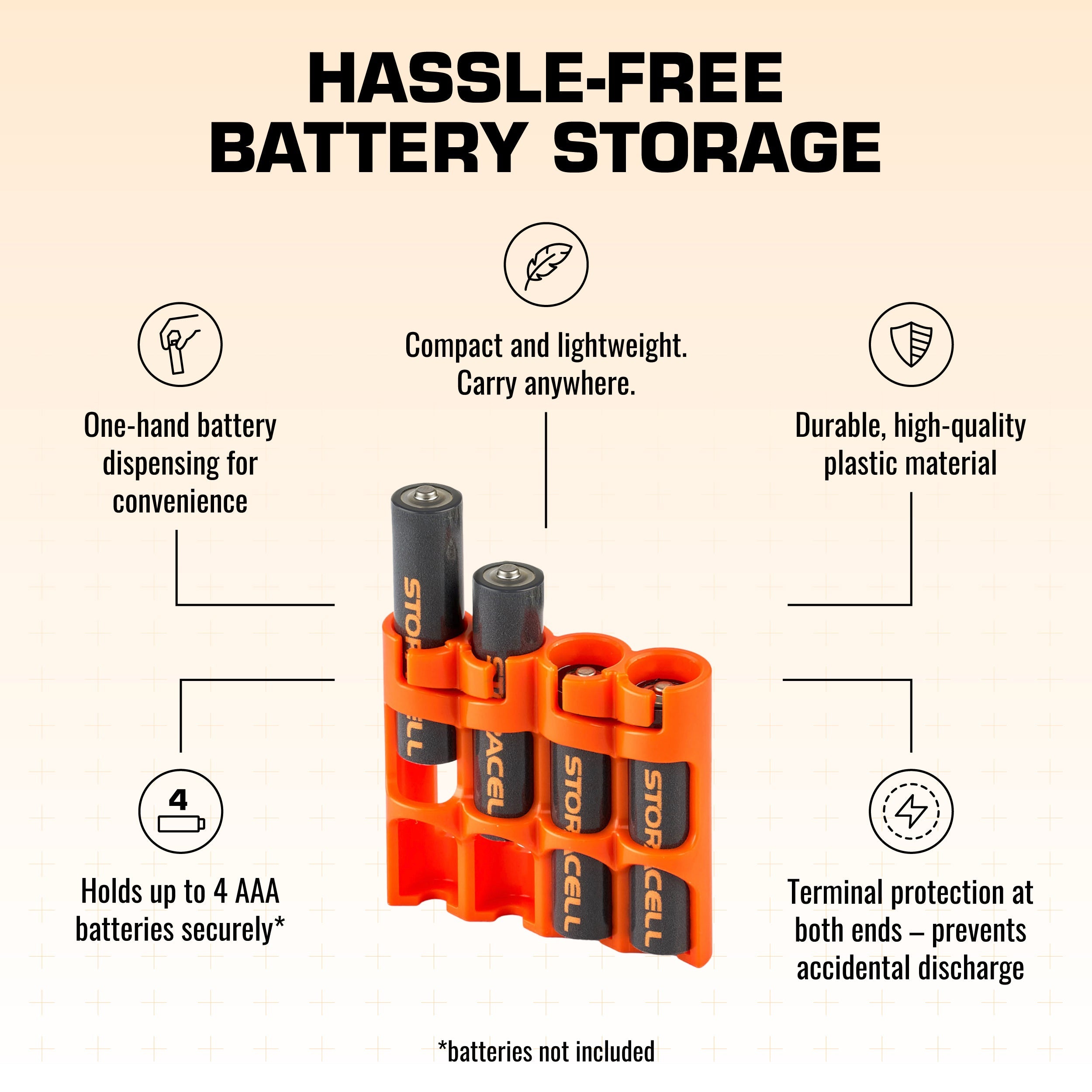 Slim Line AAA 4 Pack (Orange)
