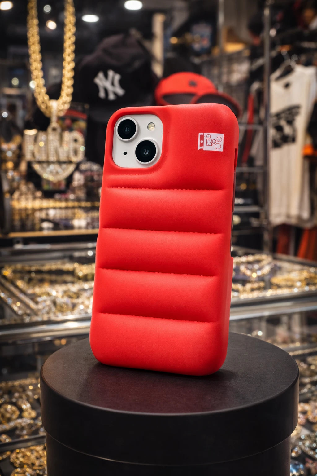Stylish phone cases For Fashion Brand Down Jacket Phone Case For iPhone Red Phone Case Collection