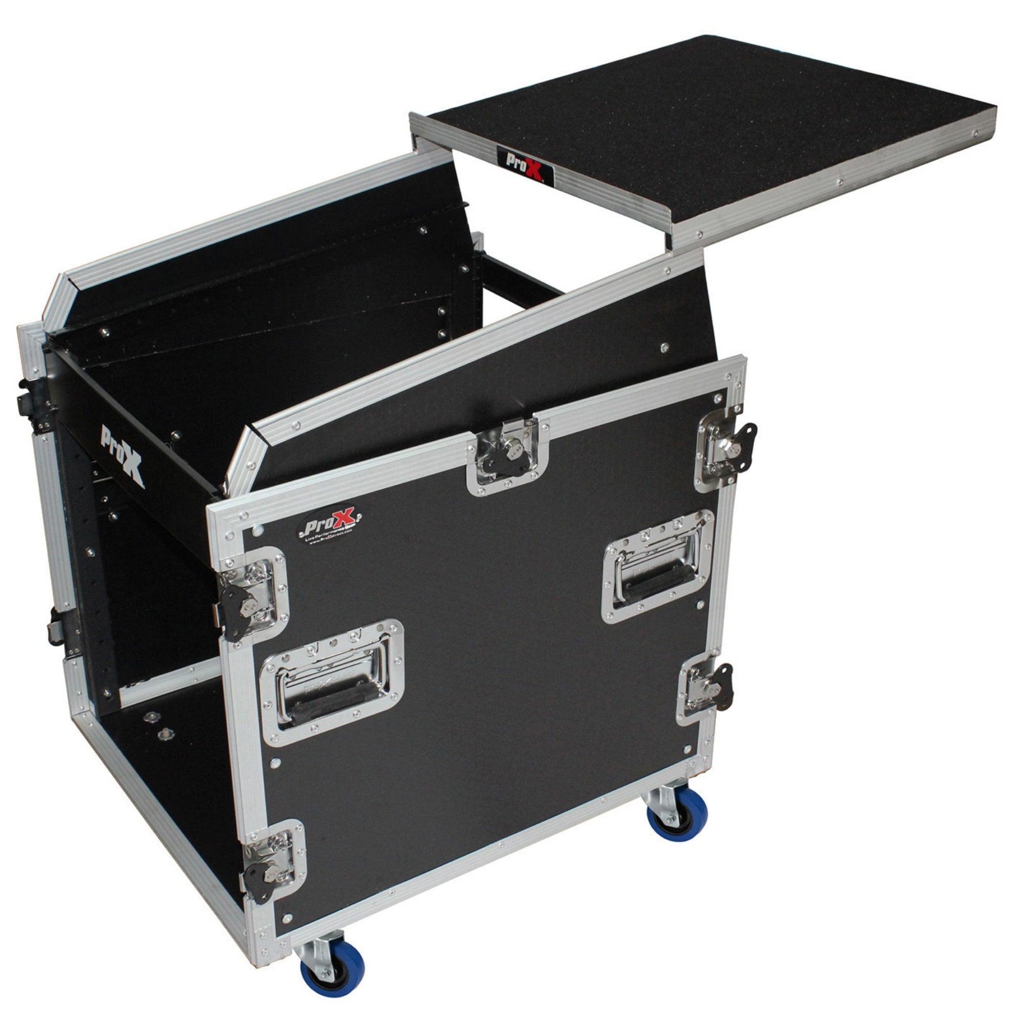 Prox T 12Mrss13Ult 13U Top Mixer/Dj 12U Rack Combo Flight Case W/Laptop Shelf And Casters