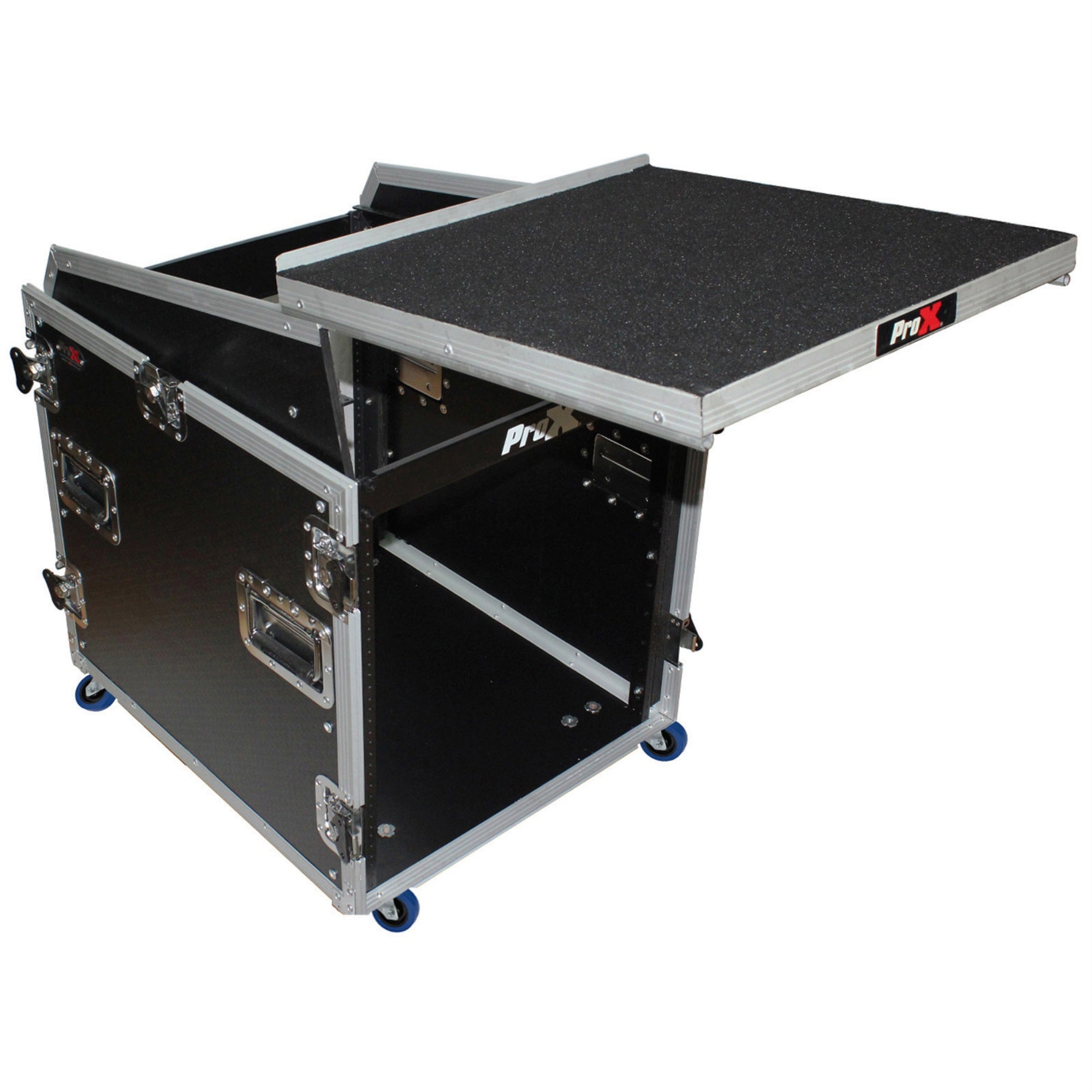 Prox T 12Mrss13Ult 13U Top Mixer/Dj 12U Rack Combo Flight Case W/Laptop Shelf And Casters