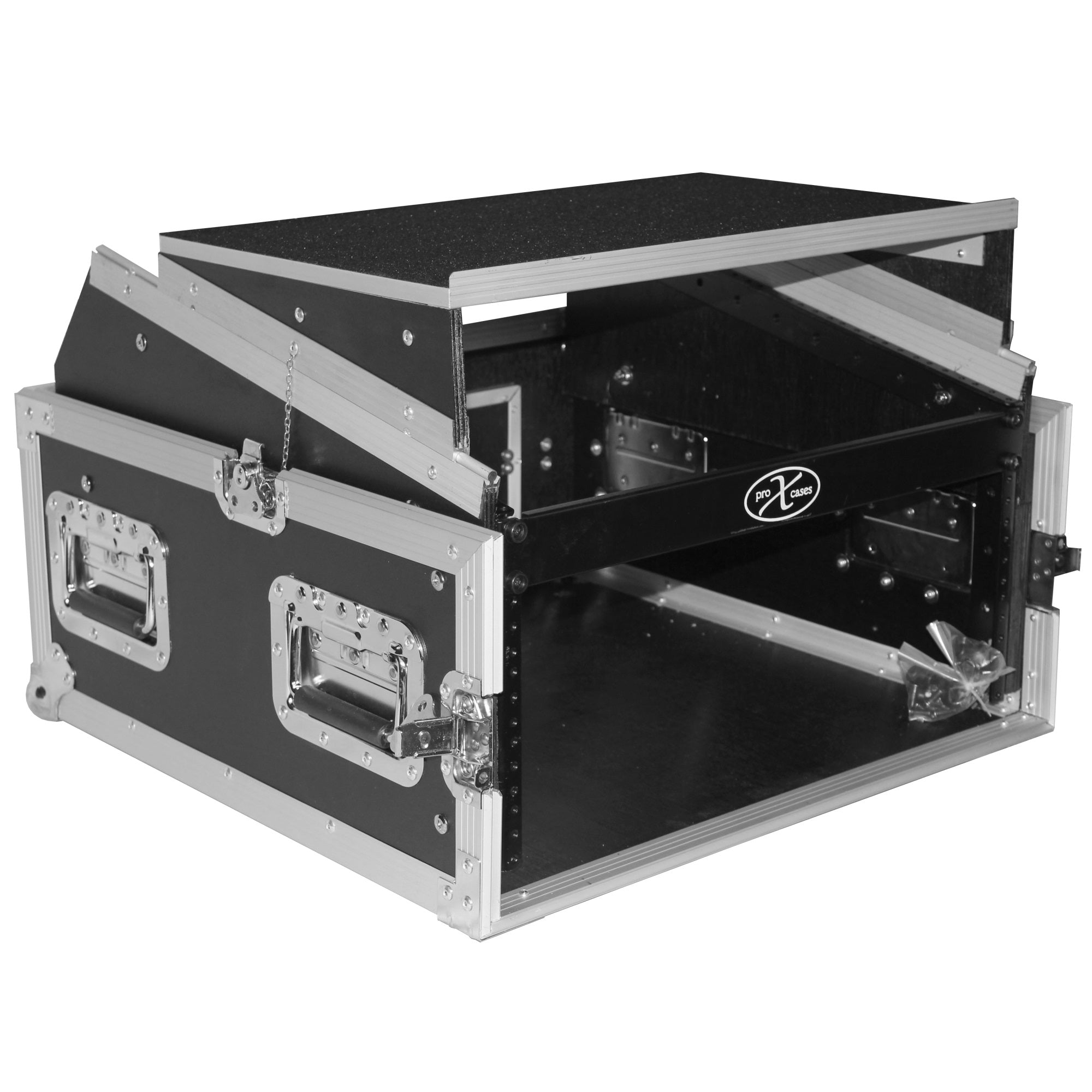 ProX T4MRLT 4U Rack x 10U Top Mixer DJ Combo Flight Case w Laptop Shelf
