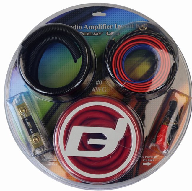 Auto Amplifier Installation Kit with #0-AWG CCA Main Power Cables, RCA Cables, Fuse Holder And More