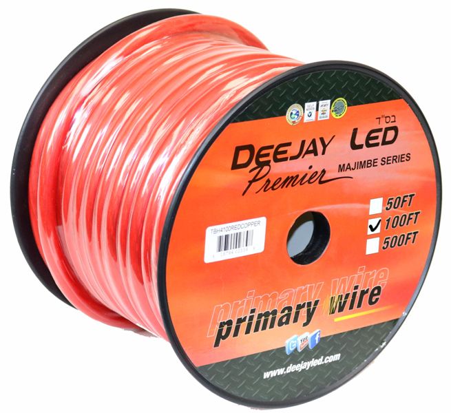 4Gauge 100 Foot Red Pure Copper Stranded Power Cable