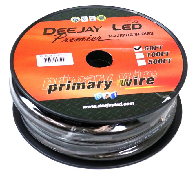 4Gauge 50 Foot Black Pure Copper Stranded Power Cable