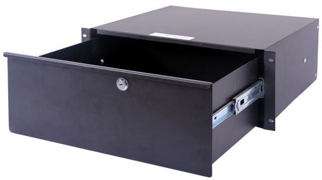 4U-Space Metal Locking Rack Drawer for Standard DJ Size Equipment.