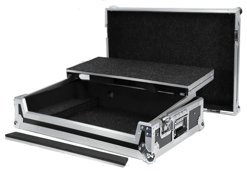 Fly Drive Case For Pioneer XDJRX2 Allinone DJ system w/sliding laptop shelf w/Wheels BLACK Color