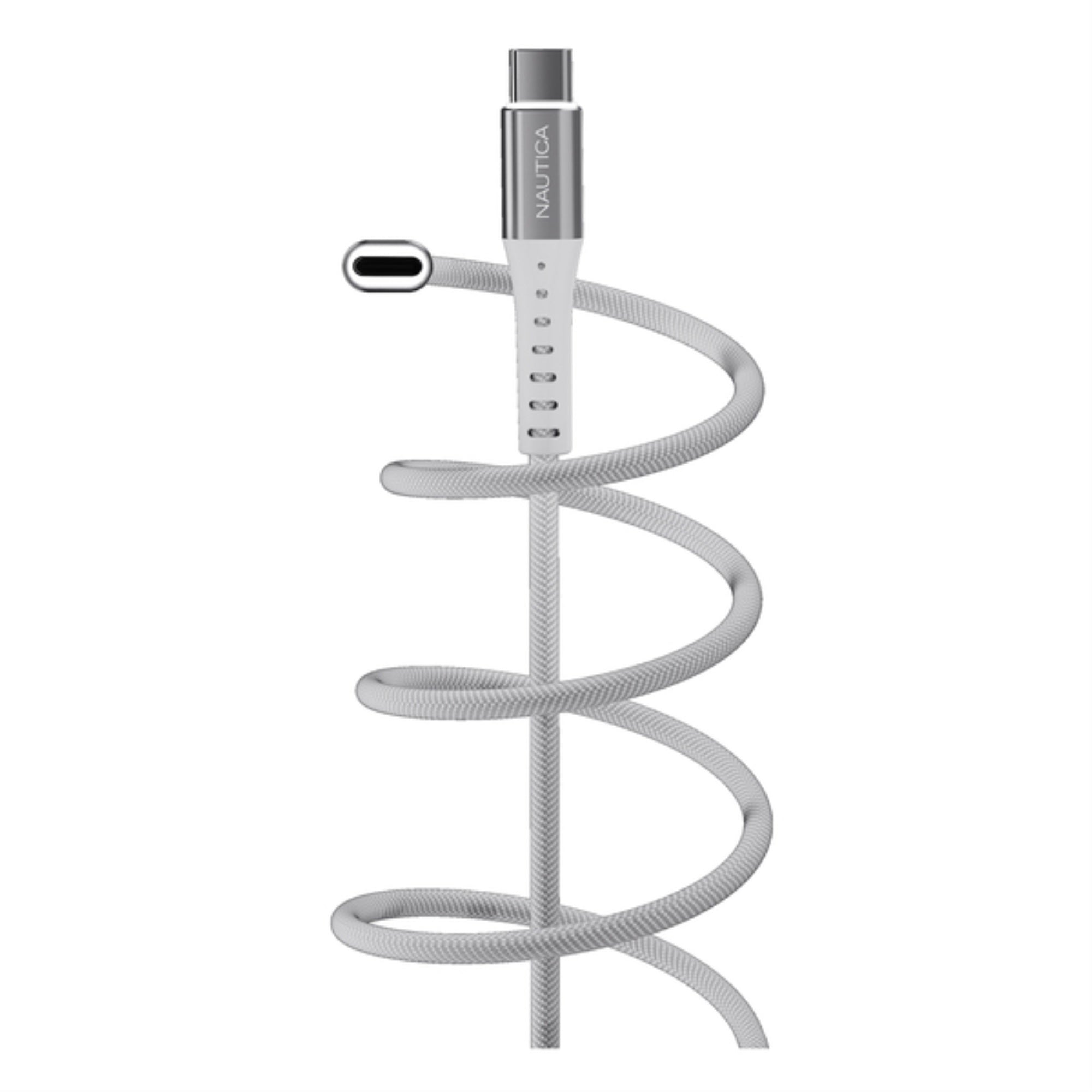 Nautica UCCCB100204 4Ft. 65Watt USBC to USBC Cable with LED Ends, Urban CB510 (White)