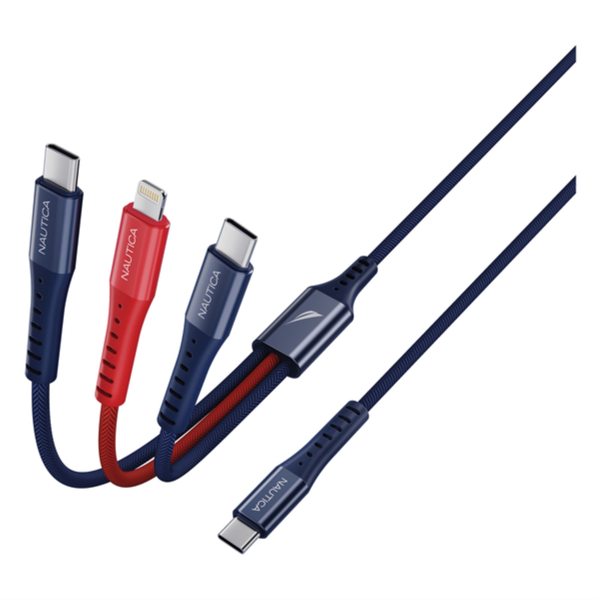 Nautica UCCCB110104 4Ft. 24Watt 3in1 MultiPort Cable, Urban CB630 (Navy)
