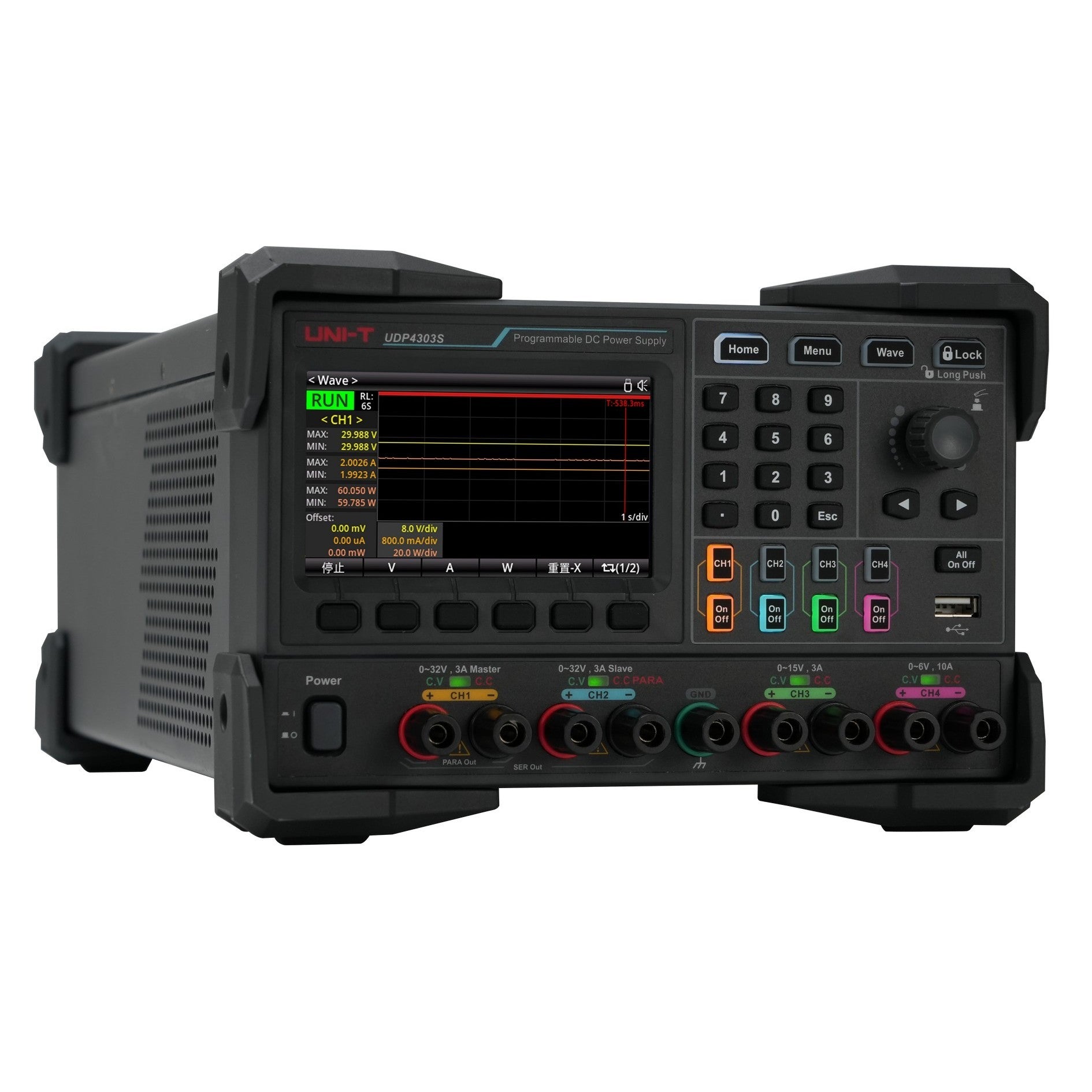 UDP4303S 4Ch 297W 32V/3A Programmable Linear DC Power Supply
