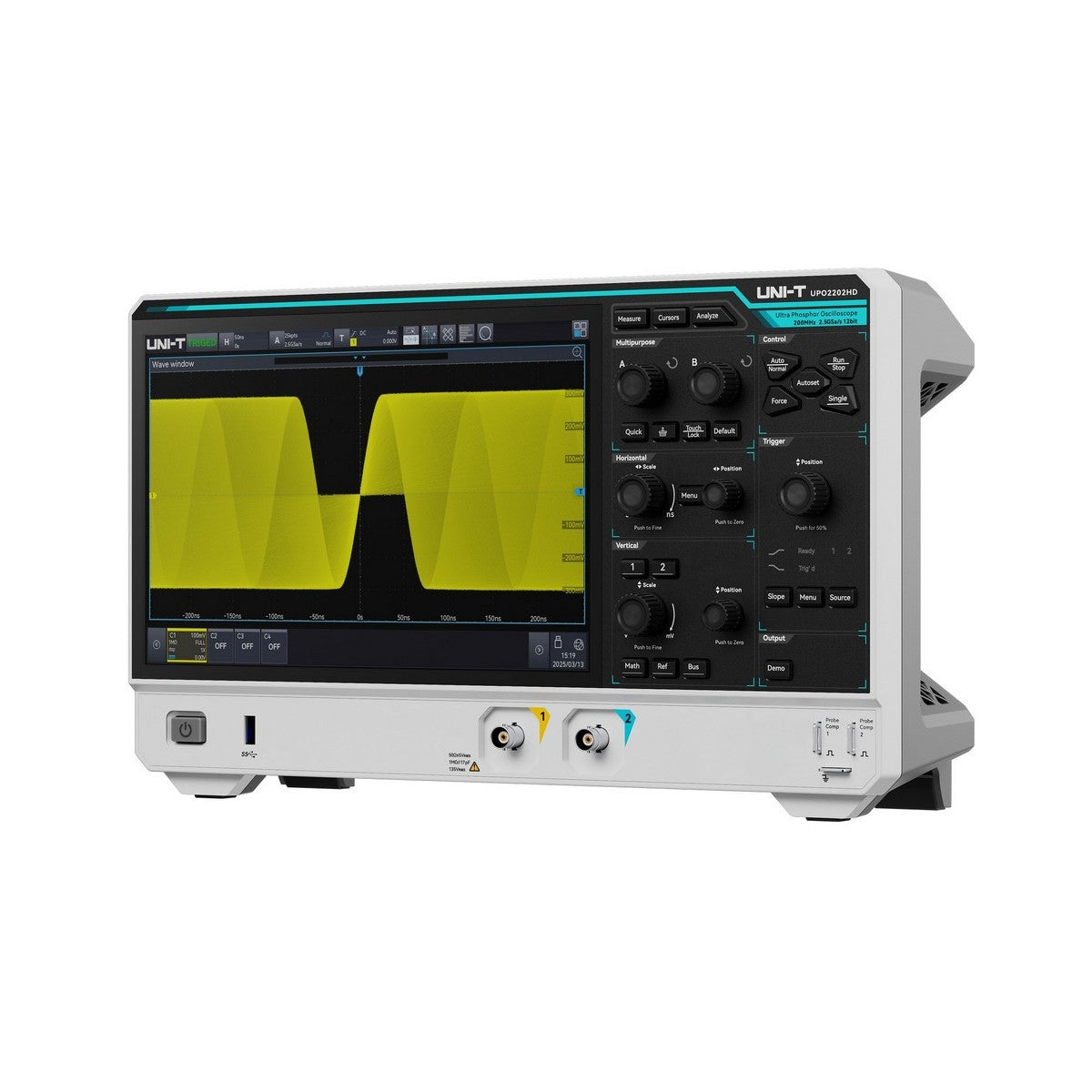 UPO2202HD 200 MHz 2Ch 12-Bit High-Resolution Oscilloscope