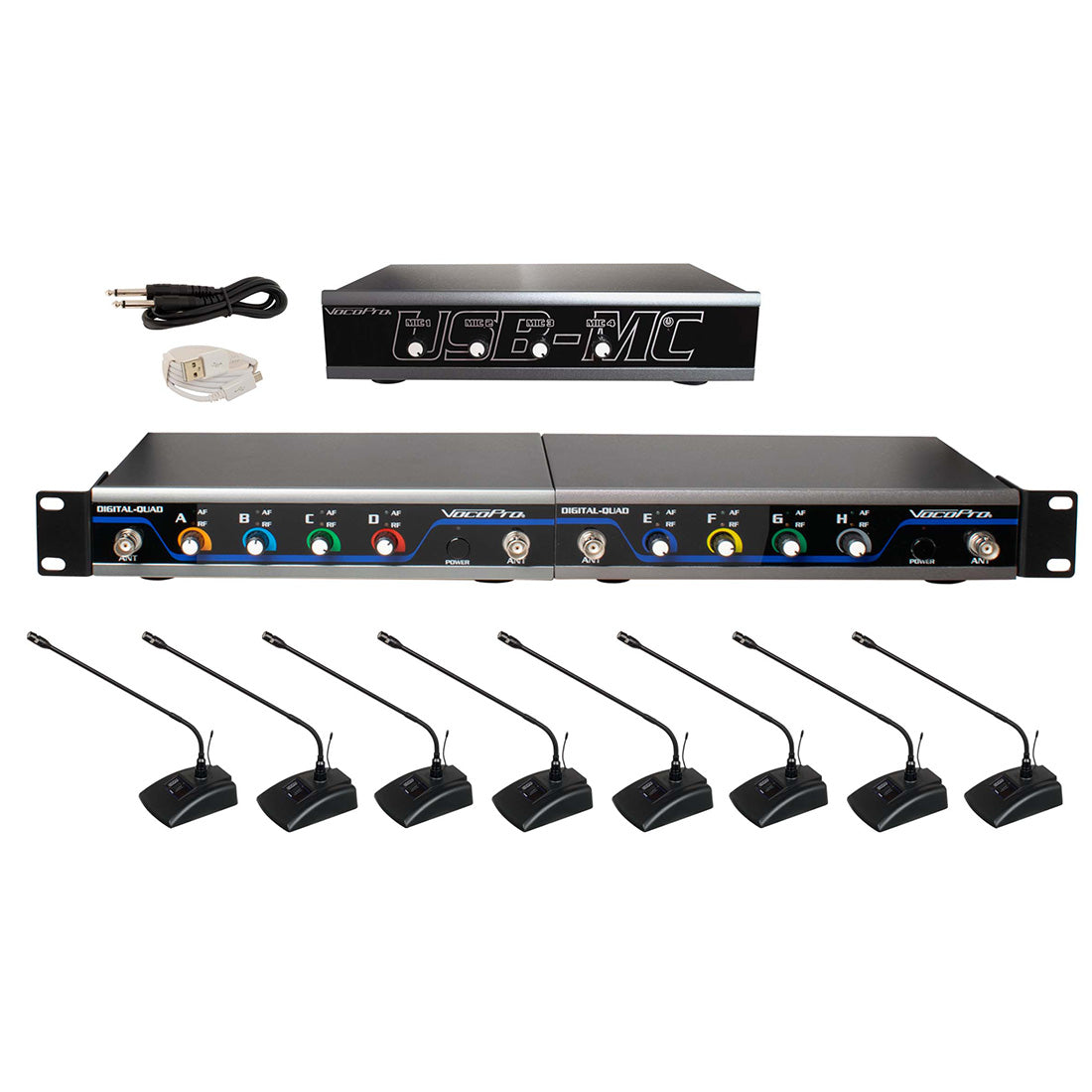 VOCOPRO | USBCONFERENCE8  8 Channel Wireless Microphone/USB Interface Package