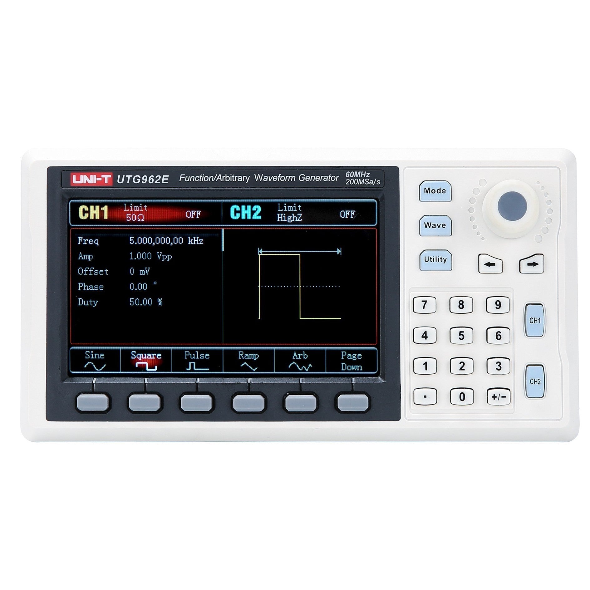 UTG962E 60 MHz 2Ch Classic-Series Arbitrary Waveform Generator