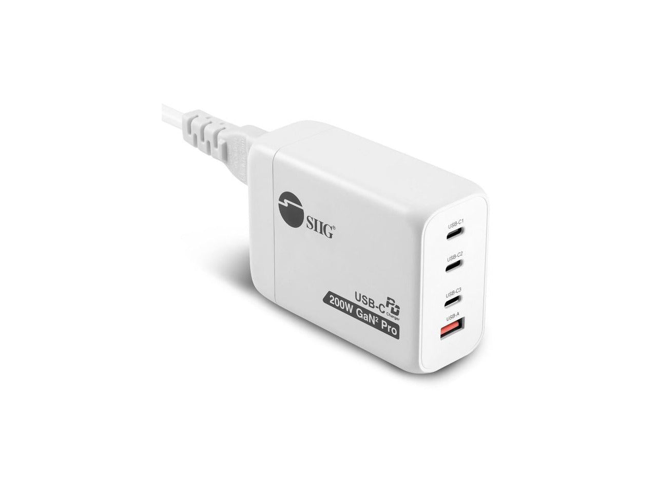 Siig 200W Gan Pd Combo Charger - 3C1A  4-Port, Etl Certified (Ac-Pw1V11-S1)
