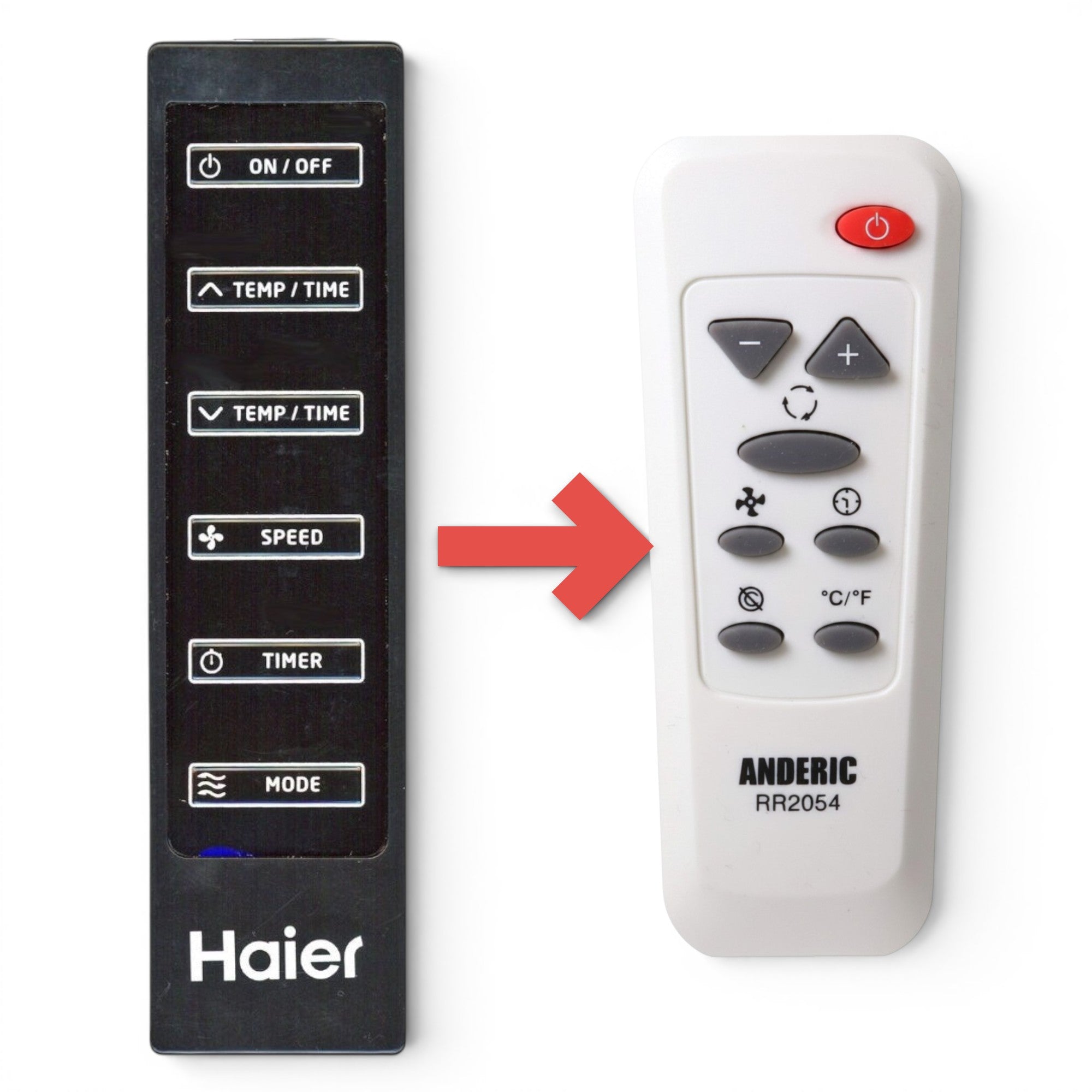 Anderic Substitute for Haier / GE WJ26X23422 Portable Air Conditioner Remote Control [RR2054]