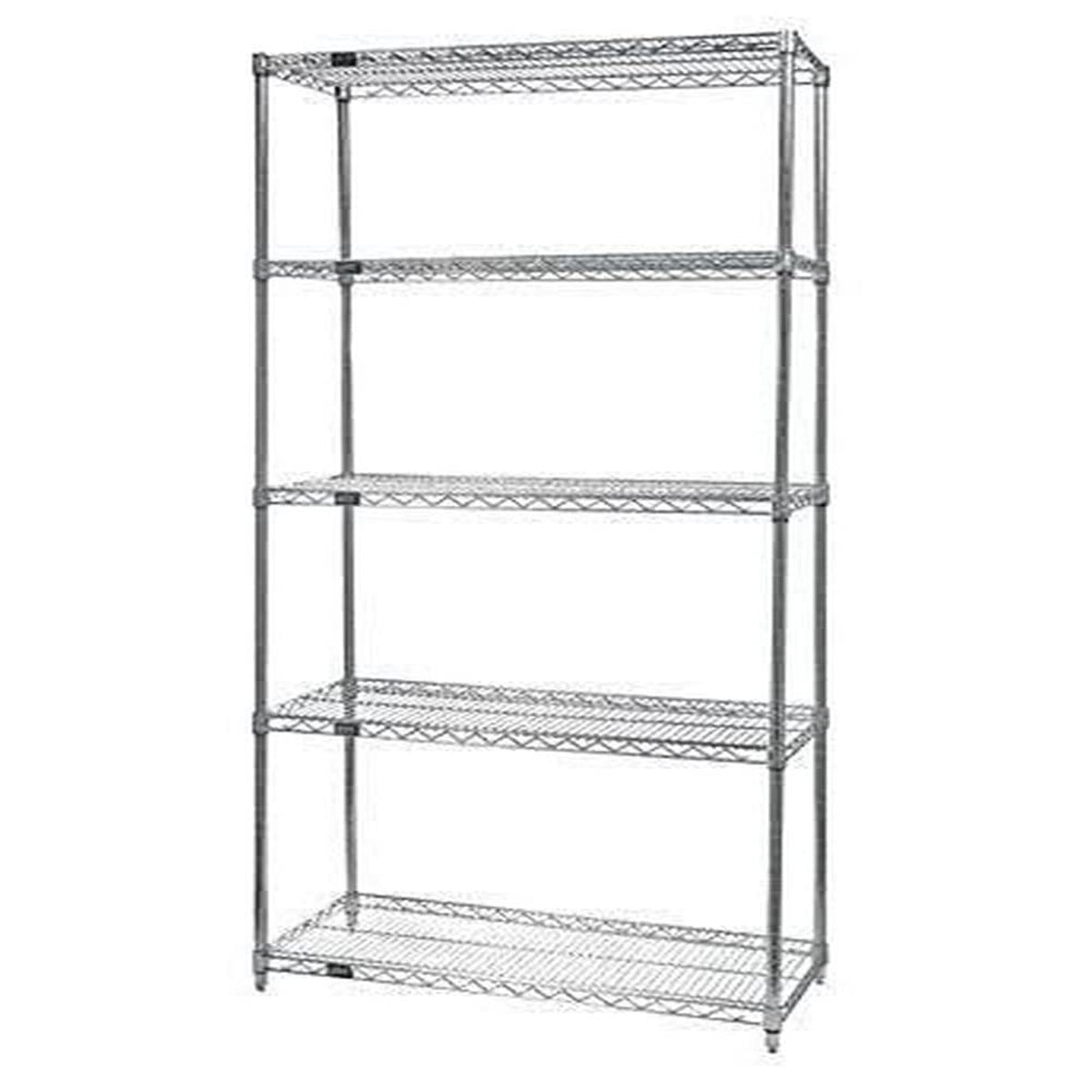 Wire Shelving Starter Kit, 60W X 30D X 63H, 600 - 800 Lb. Capacity, Includes (5) Wire Shelves And (4) Posts, 304 Stainless Steel