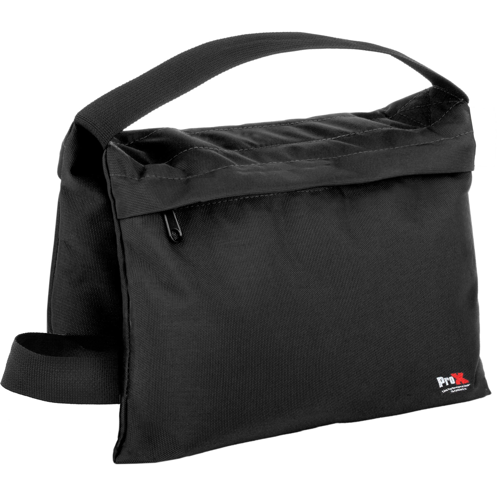 25lb Capacity Black Double Zipper Saddlebag Sandbag  Empty