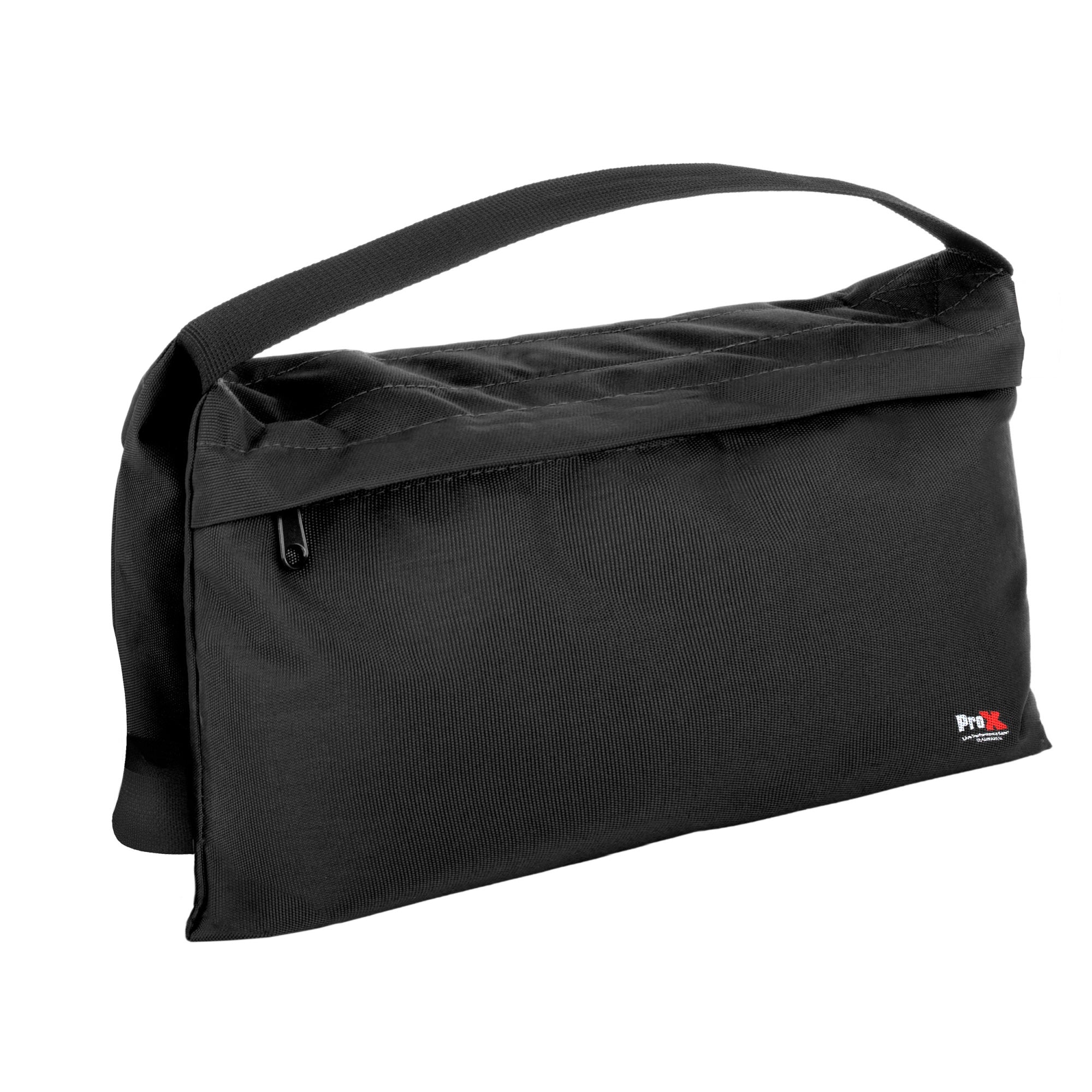 50lb Capacity Black Double Zipper Saddlebag Sandbag  Empty