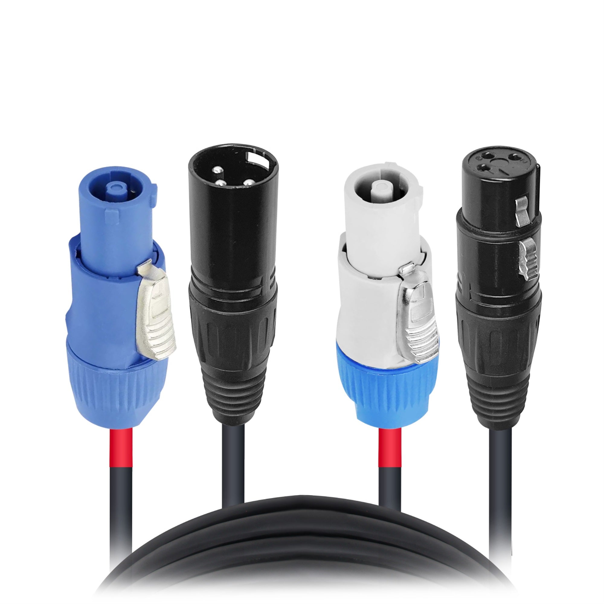 ProX XCPWC14XLR03 3 Ft Dual 14AWG Powerkon to XLR Combo Link Jumper Cable