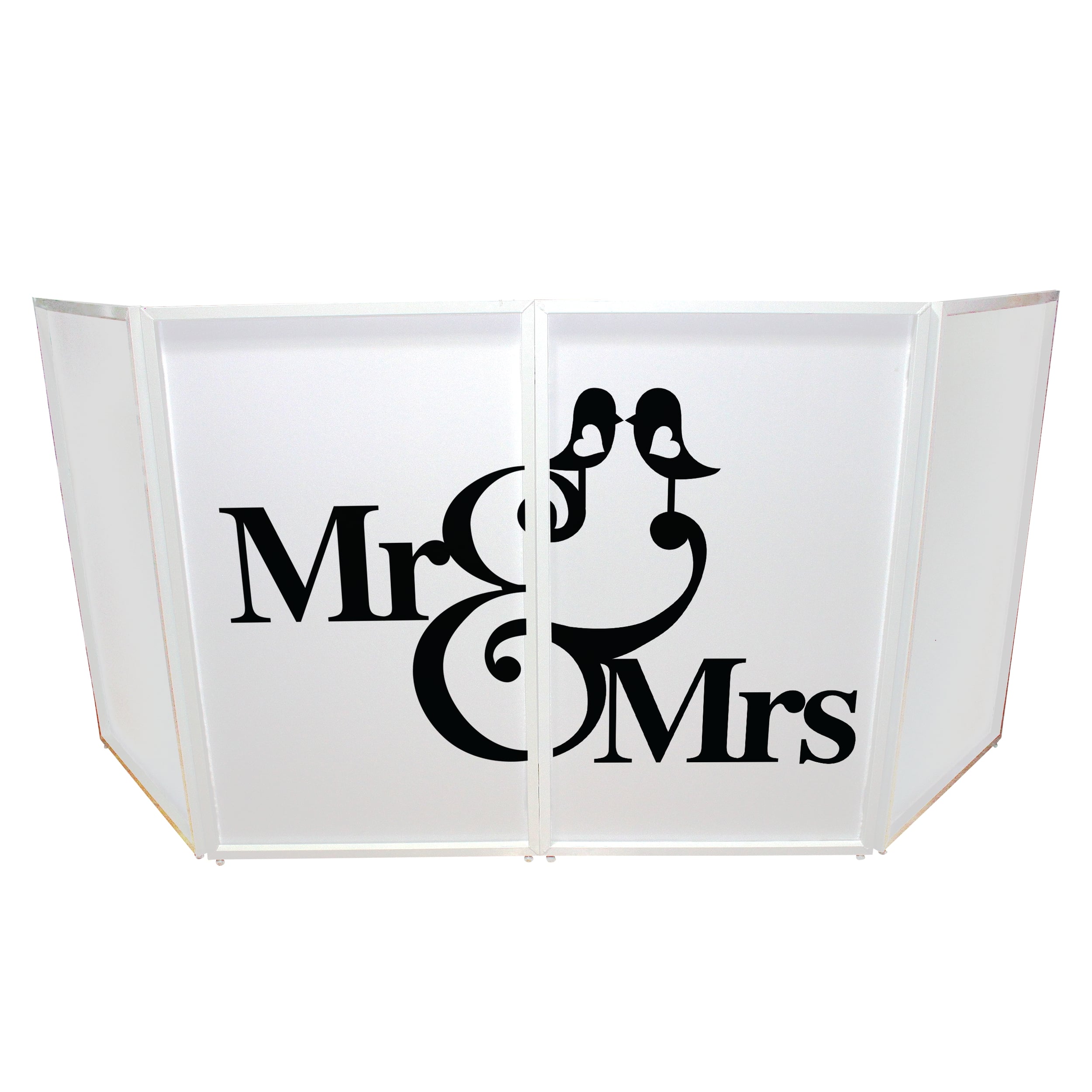 Mr and Mrs Facade Enhancement Scrims  Black Script on White | Set of Two