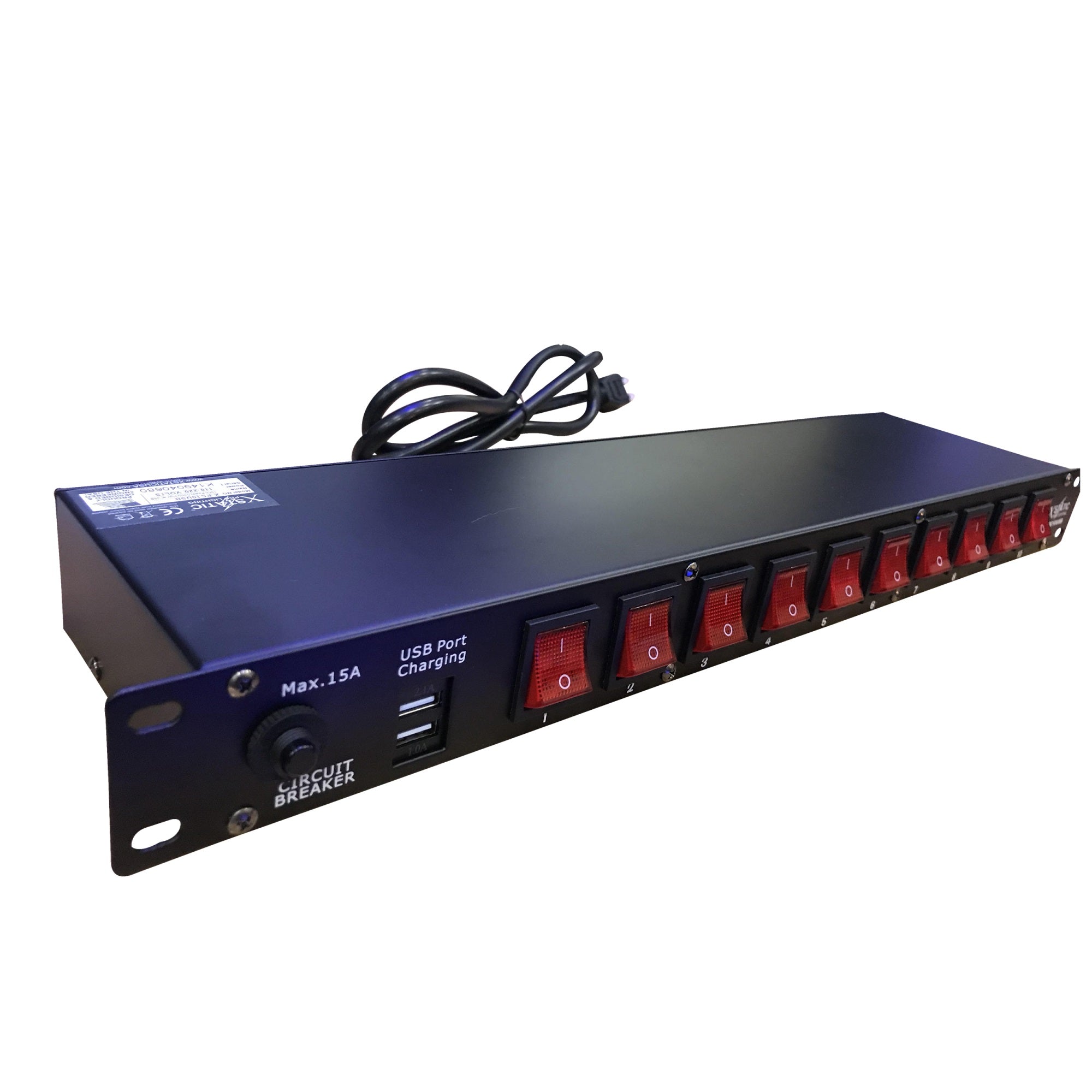 ProX XPC10USB 10 Plug Rack Mount Power Distribution Switch With 2 USB Charging Ports