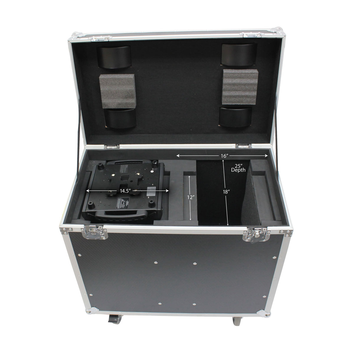 ProX XS-MH250X2W MK2 Flight Case for Two 250 Style 5R 200 7R 230 Moving Head Lighting Units Universal
