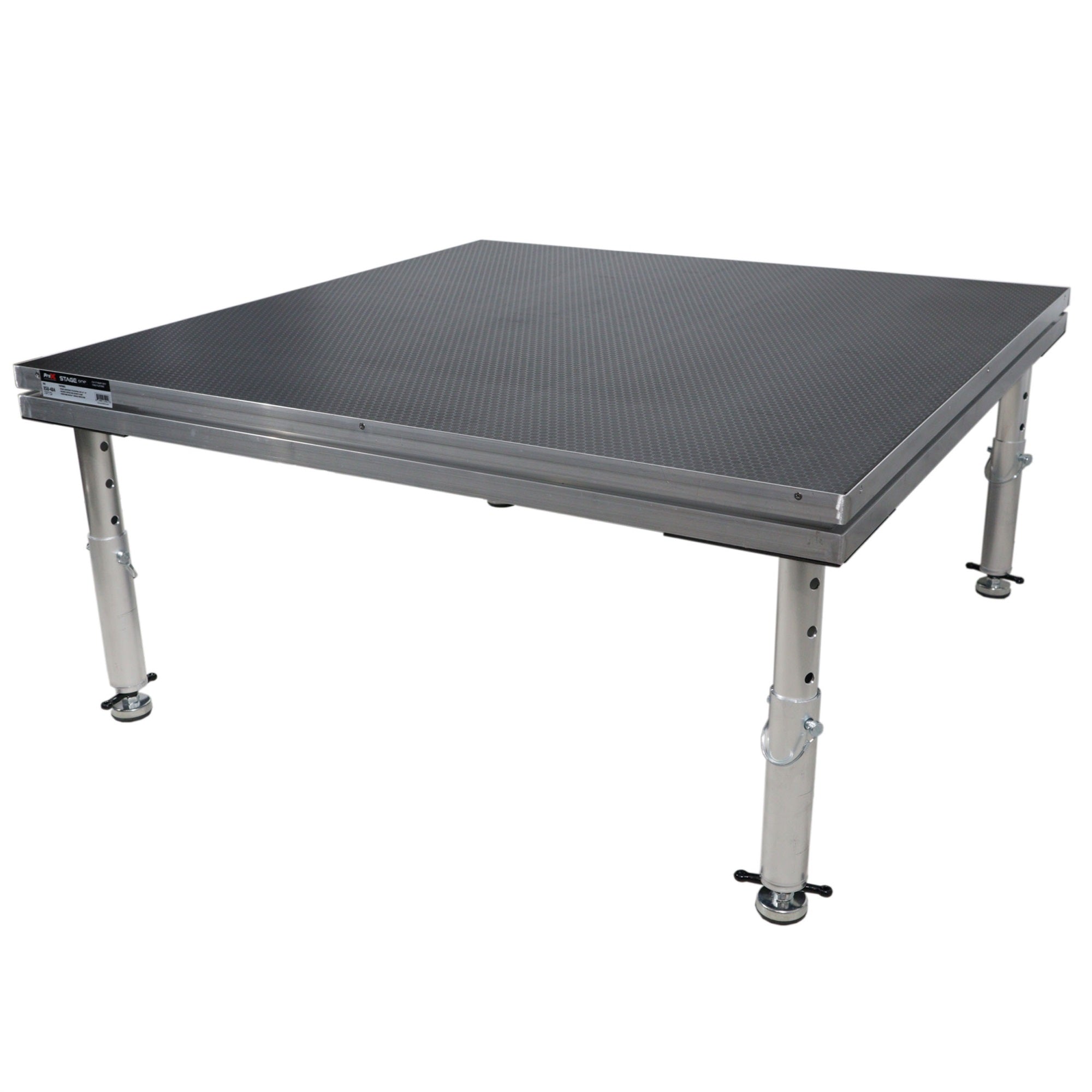 Stage One 4 x 4 Ft Stage Deck Incl. 1622inch (24in Extended) Telescoping Legs, and Deck Leveling Clip