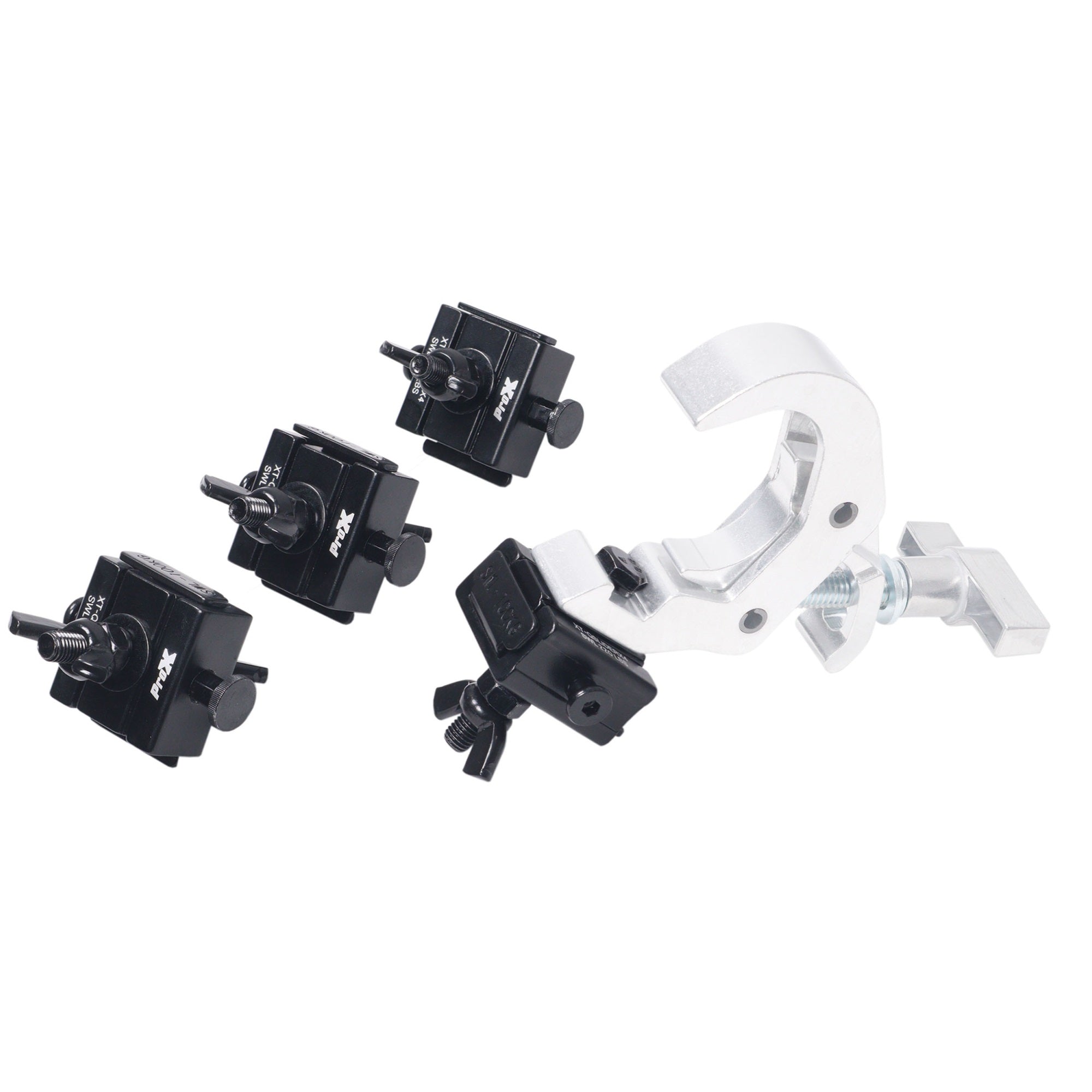 ProX XTQSLIDERX4 Set of 4 Quick Release Sliding Truss Clamp Mounting Adapters ideal for Fastening Moving Heads