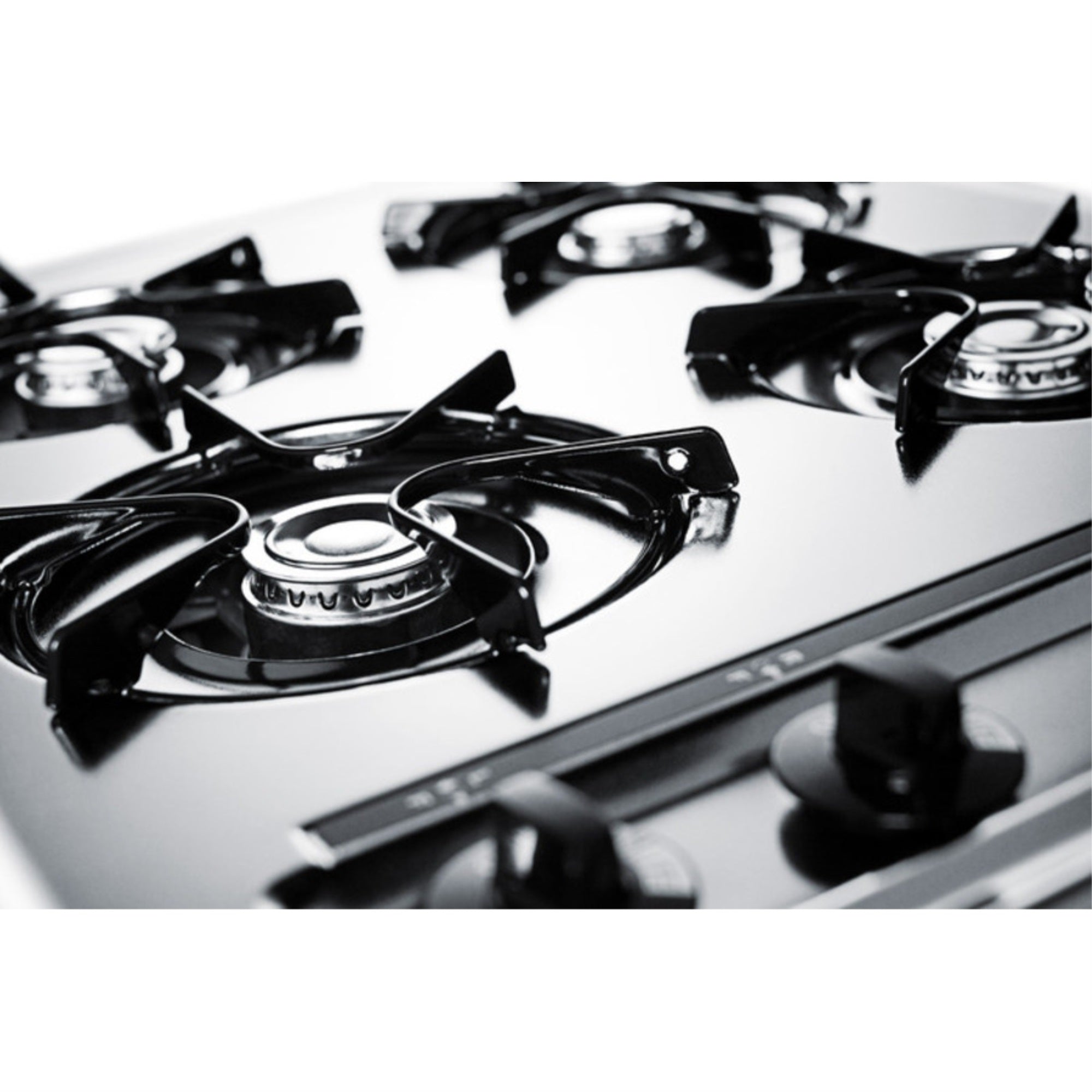24'' Wide Open Burner Gas Cooktop In Brushed Chrome With Spark Ignition
