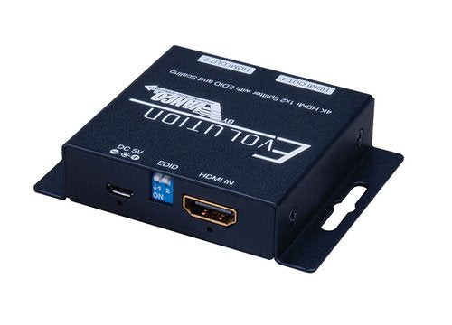 Vanco EVSP12SC 4K HDMI 1×2 Splitter with EDID and Scaling