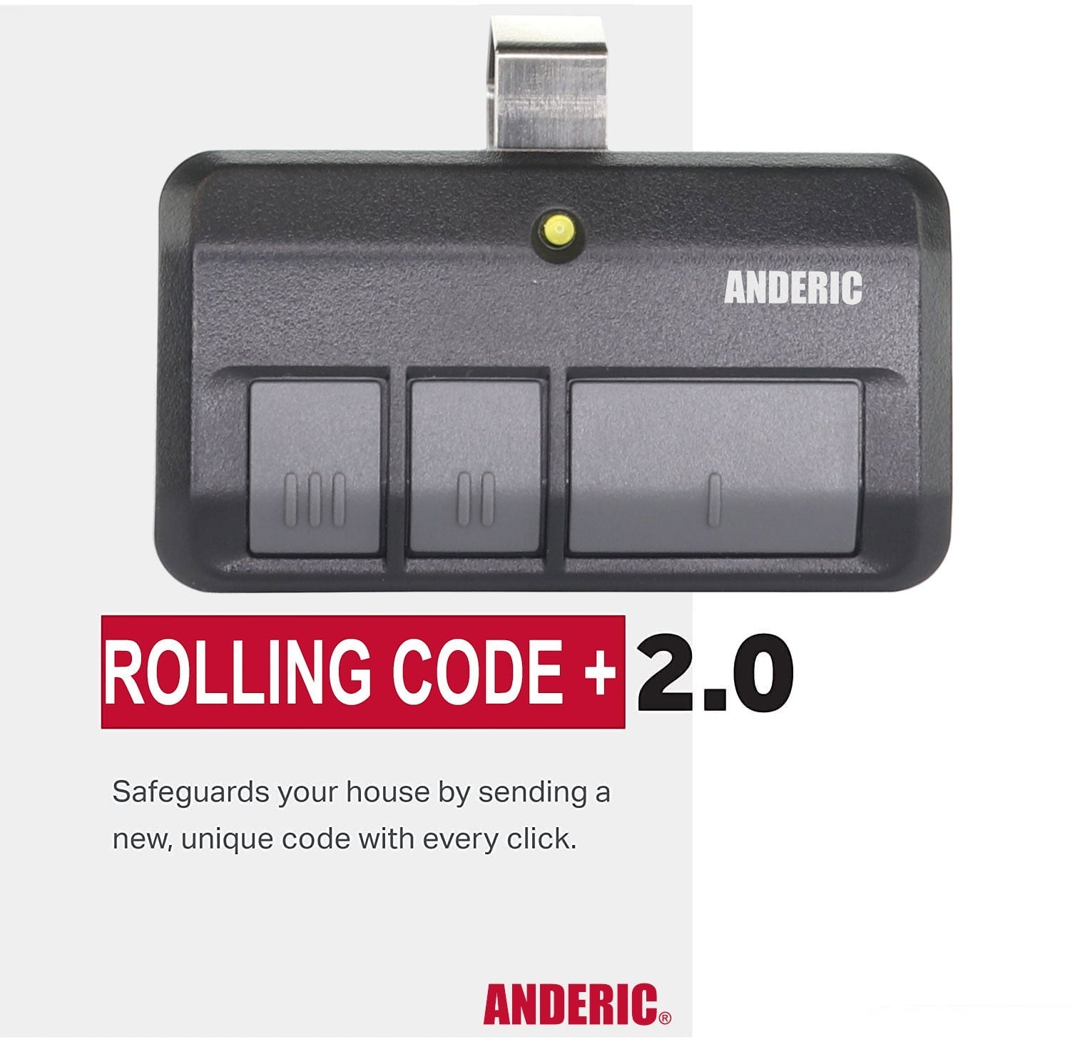 Anderic Substitute for LiftMaster 82LM 2-Button Visor 390 MHz Garage Door Opener Remote Control [893LM]
